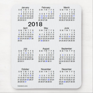 2018 Large Print Holiday Calendar by Janz Mousepad