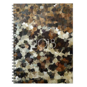 2018 Leopard Style Brown Black Mosaic Pattern Notebook