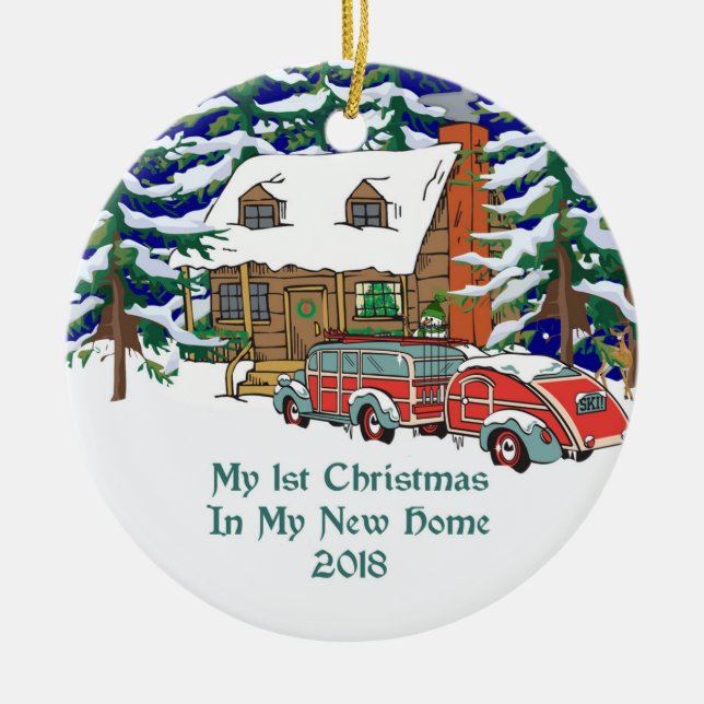 2018 My 1st Christmas New Home Ceramic Ornament (Front)