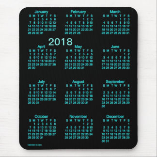 2018 Neon Blue Large Print Calendar by Janz Mouse Pad