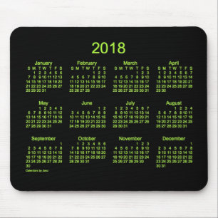 2018 Neon Green Calendar by Janz Mouse Pad