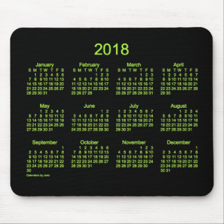 2018 Neon Green Calendar by Janz Mouse Pad