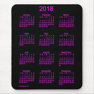 2018 Neon Pink Calendar by Janz Mouse Pad