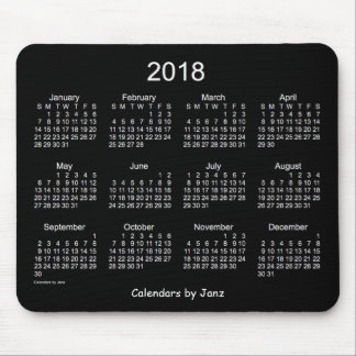 2018 Neon White Calendar by Janz Mouse Pad