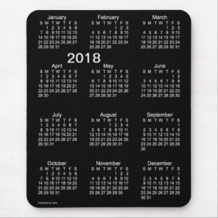 2018 Neon White Large Print Calendar by Janz Mouse Pad