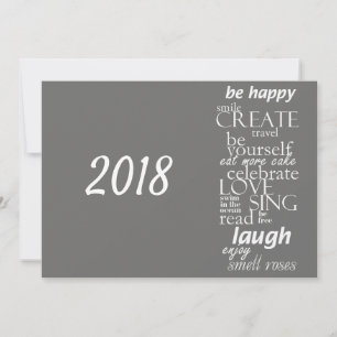 2018 New year motivational inspirational Holiday Card