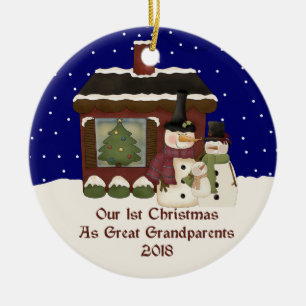 2018 Our 1st Christmas As Great Grandparents Ceramic Ornament
