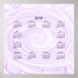 2018 Purple Spiral Wall Calendar by Janz Poster