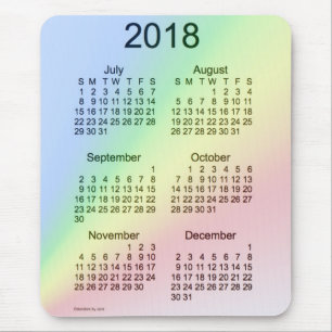 2018 Rainbow Large Print 6 Month Calendar by Janz Mouse Pad