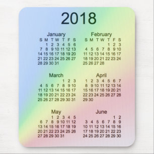 2018 Rainbow Large Print 6 Month Calendar by Janz Mouse Pad