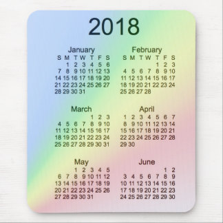 2018 Rainbow Large Print 6 Month Calendar by Janz Mouse Pad