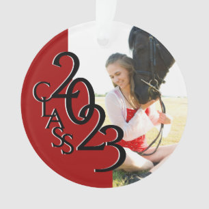 2018 Red Custom Class Photo Ornament