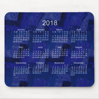 2018 Royal Blue Patchwork Calendar by Janz Mouse Pad