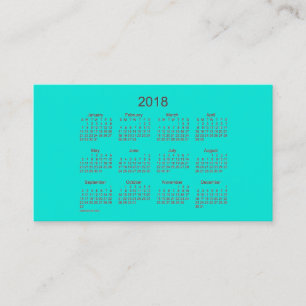 2018 Turquoise Calendar by Janz Business Card