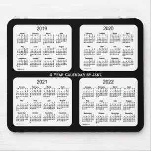 2019-2022 Black 4 Year Calendar by Janz Mouse Pad