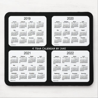 2019-2022 Black 4 Year Calendar by Janz Mouse Pad