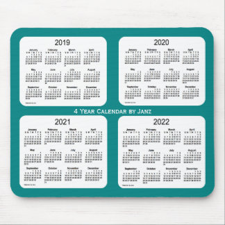2019-2022 Teal 4 Year Calendar by Janz Mouse Pad