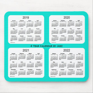 2019-2022 Turquoise 4 Year Calendar by Janz Mouse Pad