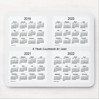 2019-2022 White Smoke 4 Year Calendar by Janz Mouse Pad