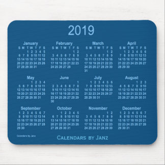 2019 Blue Calendar by Janz Mouse Pad