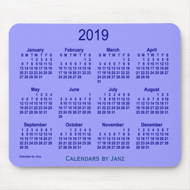 2019 Blueberry Calendar by Janz Mouse Pad (Front)