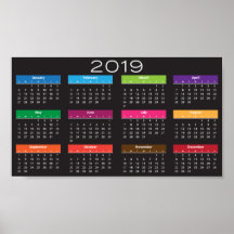2019 Calendar Design Poster