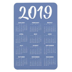 2019 Calendar Magnet - Blue Grey