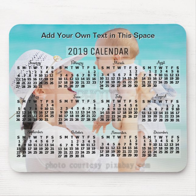 2019 Calendar (See Description for New Version)  Mouse Pad (Front)