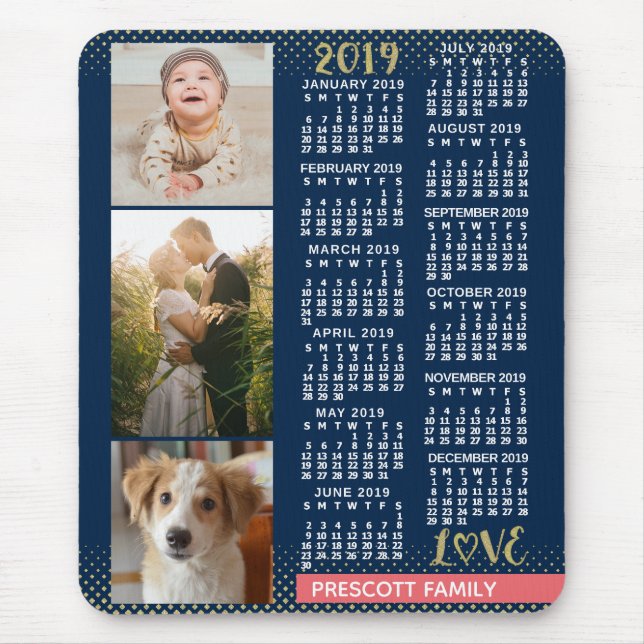 2019 Calendar (See Description for New Version)  Mouse Pad (Front)