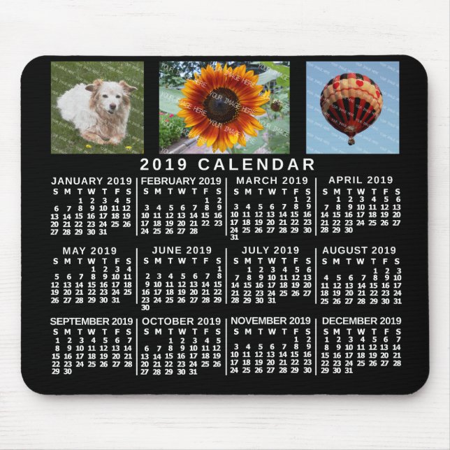 2019 Calendar (See Description for New Version)  Mouse Pad (Front)