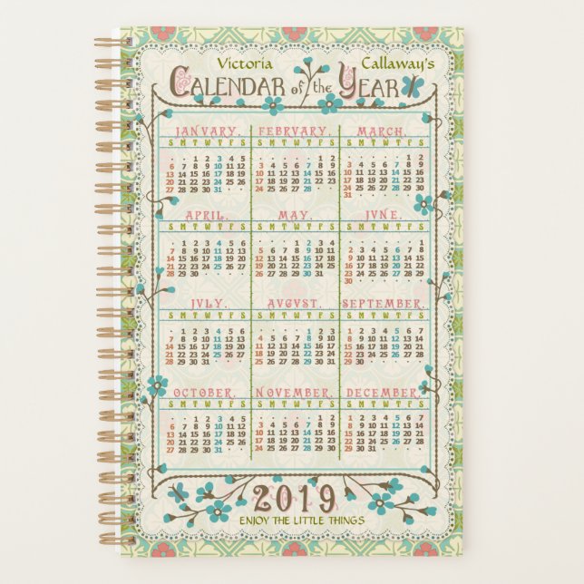 2019 Calendar (See Description for New Version)  Planner (Front)