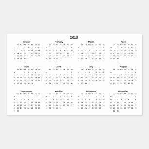 2019 Calendar Sticker