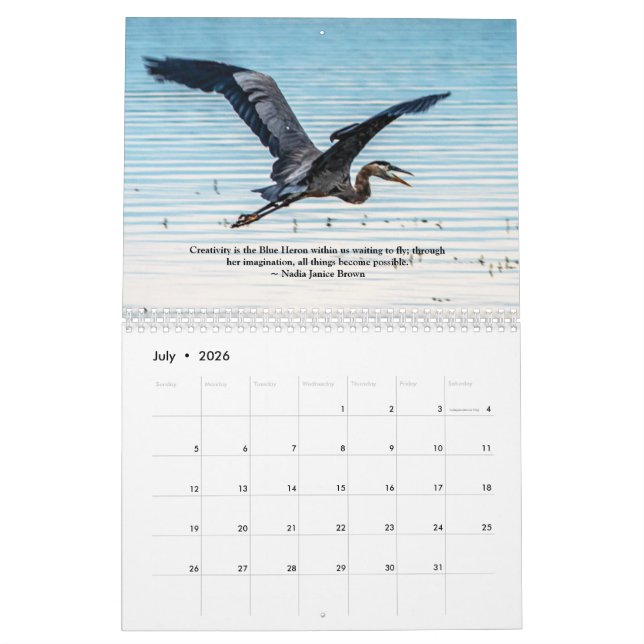 2019 Calendar with Photographs and Quotations (Jul 2026)
