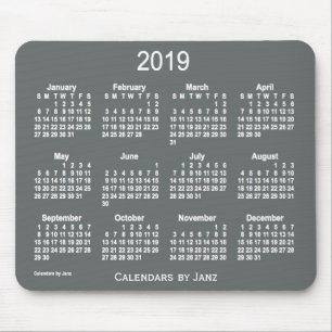 2019 Charcoal Calendar by Janz Mouse Pad