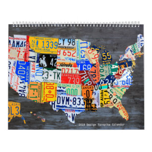 2019 Design Turnpike License Plates Calendar