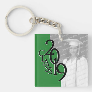 2019 Green Graduation Picture Keychain