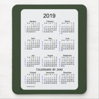 2019 Green Smoke 52 Week Calendar by Janz Mouse Pad