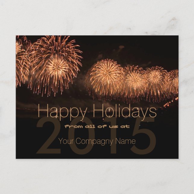 2019 Holidays Customizable Corporate postcard (Front)