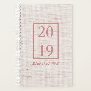 2019 Linen Blush Make It Happen Quote Planner