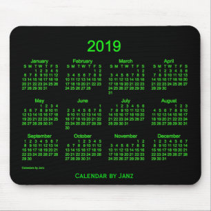 2019 Neon Green Calendar by Janz Mouse Pad