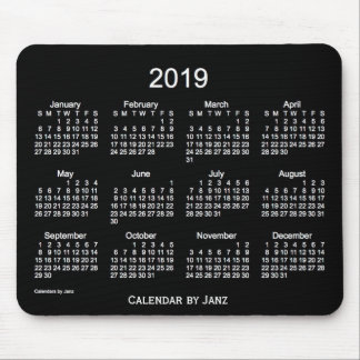 2019 Neon White Calendar by Janz Mouse Pad