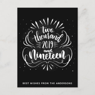 2019 new year wishes personalized postcard