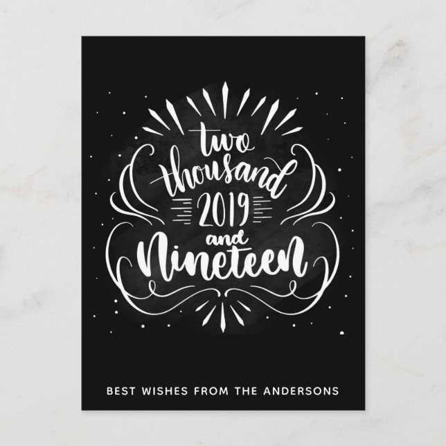 2019 new year wishes personalized postcard (Front)