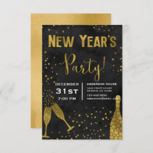 2019 New Year's Eve Party Champagne Glasses Invitation