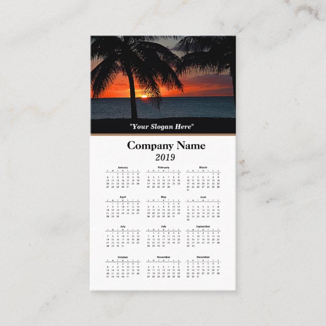 2019 Personalized Photo Calendars Business Card (Front)