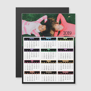 2019 Personalized Photo Mini Calendar Magnetic Invitation