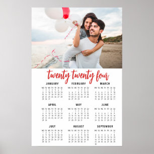 2019 Photo calendar 1 page poster red