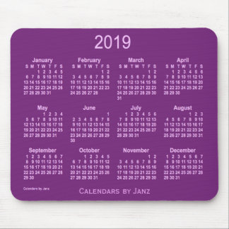 2019 Purple Calendar by Janz Mouse Pad