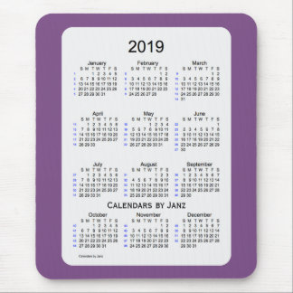 2019 Purple Smoke 52 Week Calendar by Janz Mouse Pad
