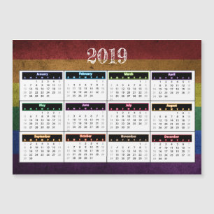 2019 Rainbow Mini Magnet Calendar